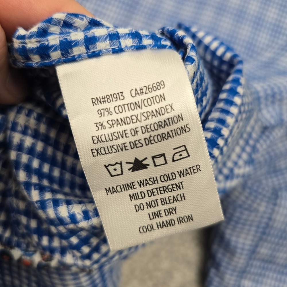 Robert Graham Men's Blue Check Button Up Shirt 2XL Tailored Fit Office Party - Picture 6 of 10